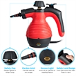 Pemberly Row Portable 1050W Steam Cleaner with Multiple Functions in Red