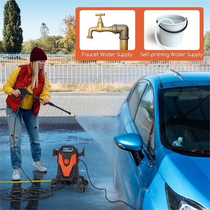 Pemberly Row 2400 PSI Electric High Pressure Washer in Orange