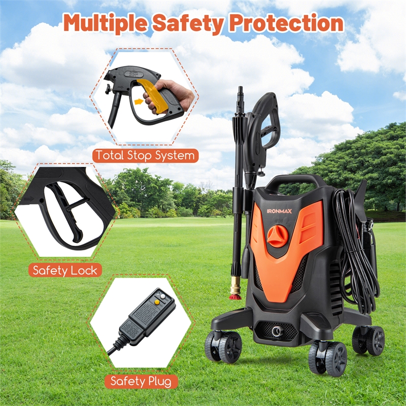 Pemberly Row 2400 PSI Electric High Pressure Washer in Orange