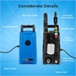 Pemberly Row Electric Pressure Washer with Wheels and 5 Quick Connect Nozzles
