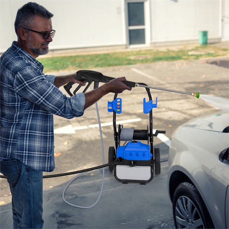 Pemberly Row Electric Pressure Washer with Wheels and 5 Quick Connect Nozzles