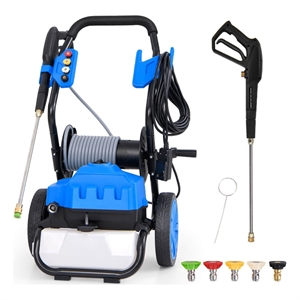 Pemberly Row Electric Pressure Washer with Wheels and 5 Quick Connect Nozzles