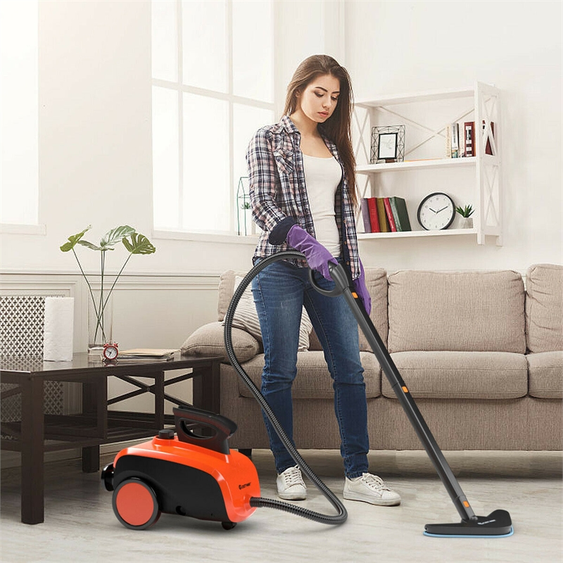 Pemberly Row 1500W Heavy Duty Steam Cleaner Mop Multi Purpose in Orange
