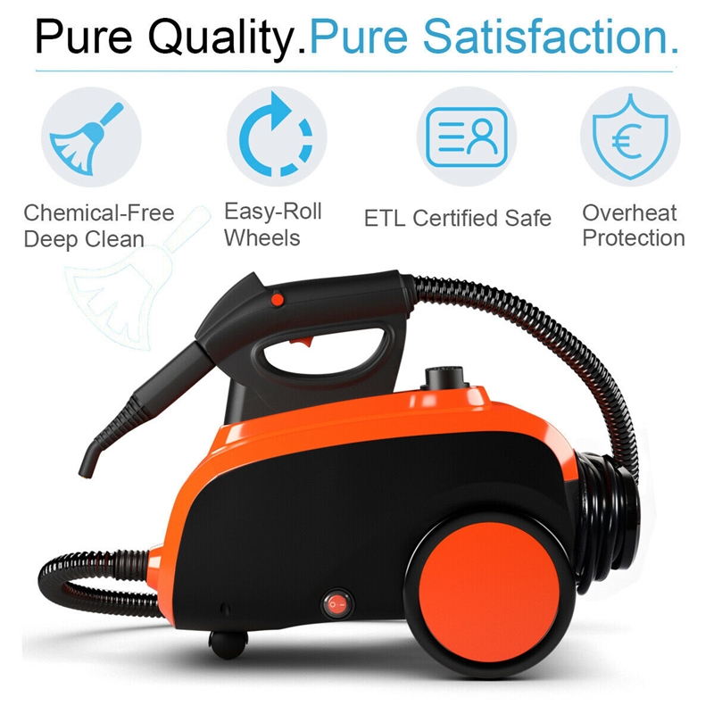 Pemberly Row 1500W Heavy Duty Steam Cleaner Mop Multi Purpose in Orange