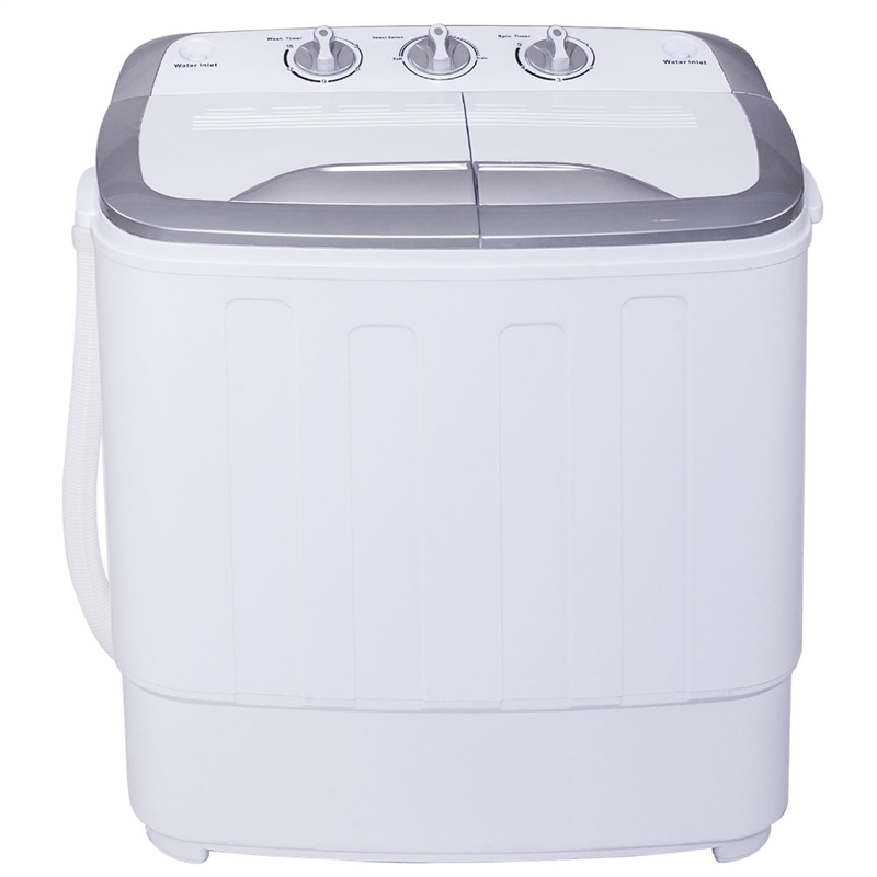 Pemberly Row Compact Mini Twin Tub 8 lb Washing Machine in White