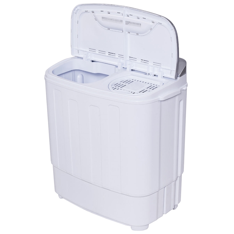 Pemberly Row Compact Mini Twin Tub 8 lb Washing Machine in White