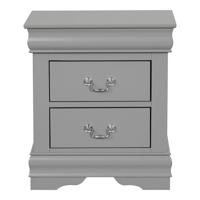 Pemberly Row Wood Frame 3-Piece Full Bedroom Set with Headboard in Gray