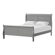 Pemberly Row Wood Frame 2-Piece Queen Bedroom Set with Headboard in Gray