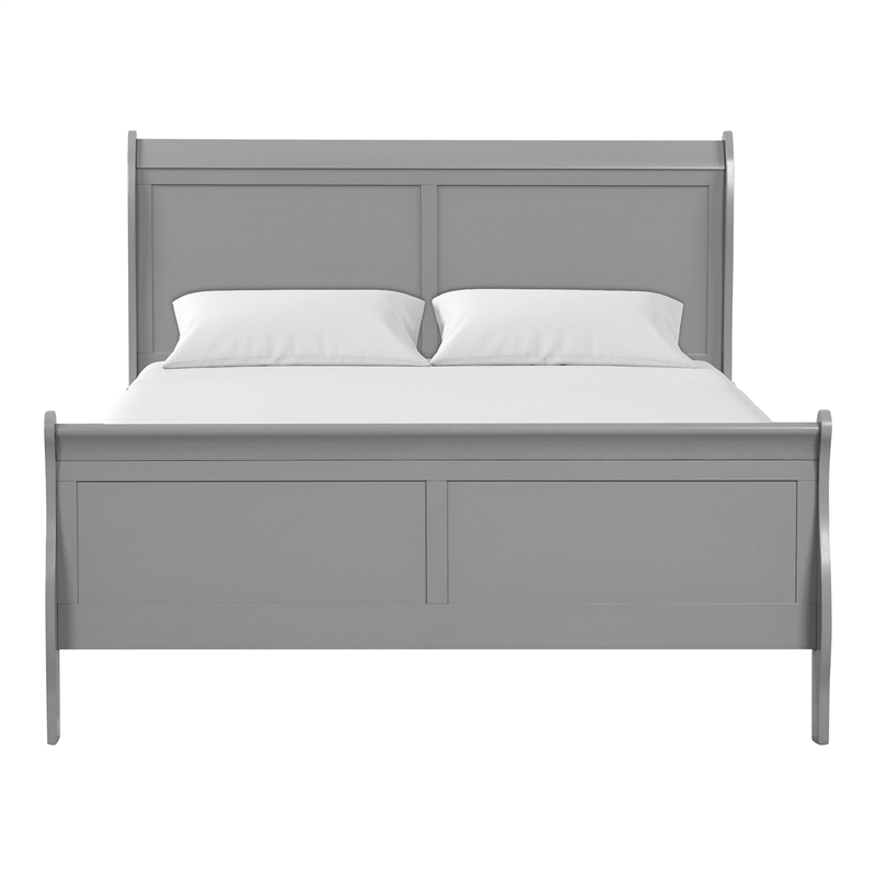 Pemberly Row Wood Frame 2-Piece Queen Bedroom Set with Headboard in Gray