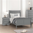 Pemberly Row Wood Frame 2-Piece Twin Bedroom Set with Headboard in Gray