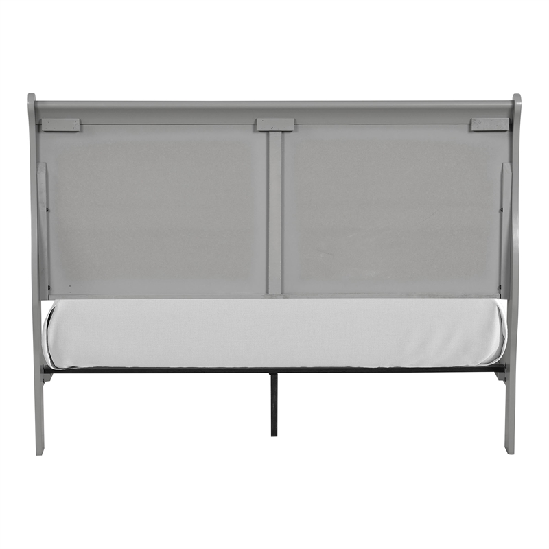 Pemberly Row Wood Frame 3-Piece Queen Bedroom Set with Headboard in Gray