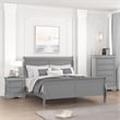 Pemberly Row Wood Frame 3-Piece Full Bedroom Set with Headboard in Gray