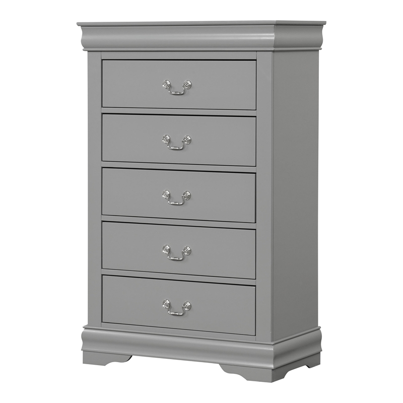 Pemberly Row Wood Frame 3-Piece Full Bedroom Set with Headboard in Gray