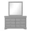 Pemberly Row Wood Frame 4-Piece Full Bedroom Set with Headboard in Gray