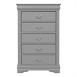 Pemberly Row Wood Frame 6-Piece Queen Bedroom Set with Headboard in Gray