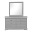 Pemberly Row Wood Frame 6-Piece Full Bedroom Set with Headboard in Gray