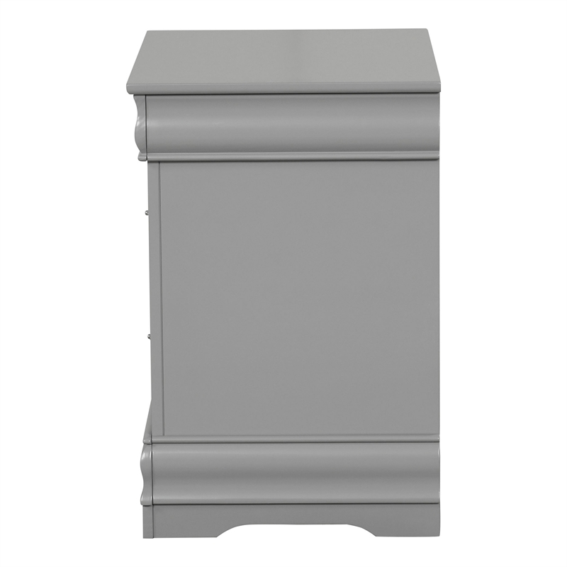 Pemberly Row Wood Frame 5-Piece Full Bedroom Set with Headboard in Gray