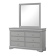 Pemberly Row Wood Frame 5-Piece Queen Bedroom Set with Headboard in Gray