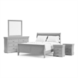 Pemberly Row Wood Frame 5-Piece Queen Bedroom Set with Headboard in Gray
