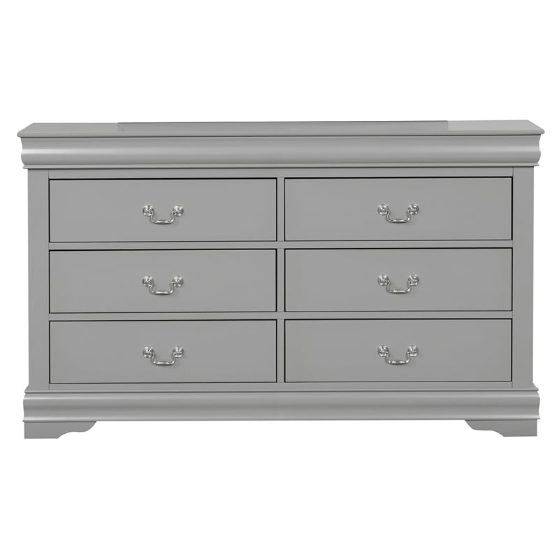 Pemberly Row Wood 3-Piece Nightstand and Dresser Set in Gray