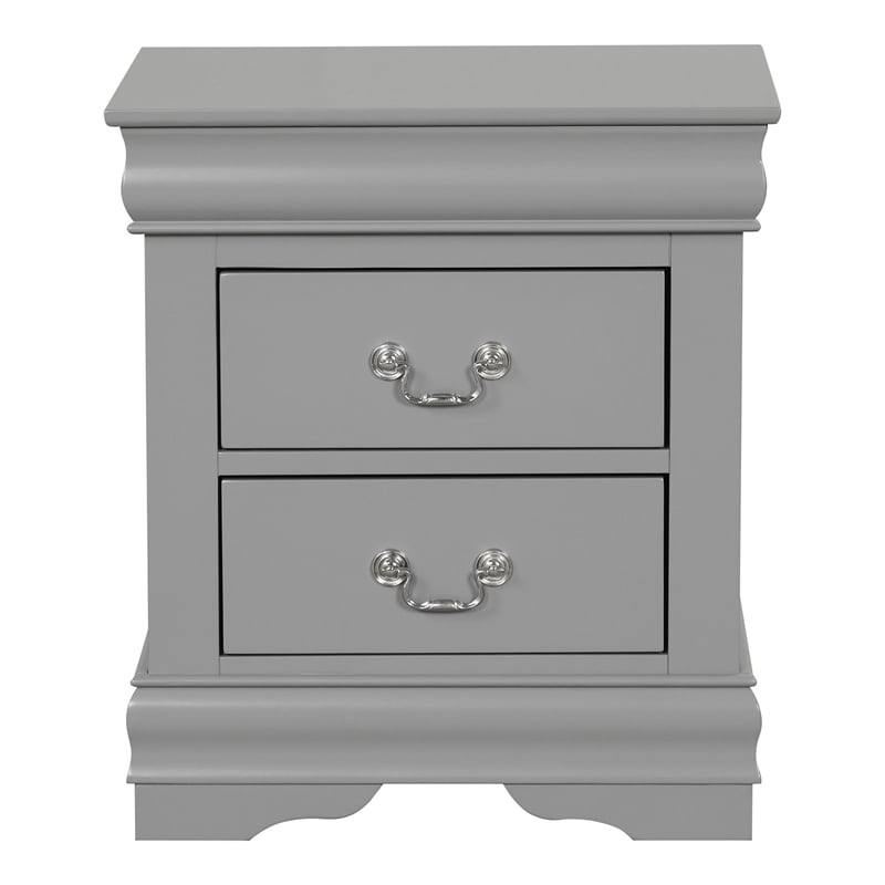 Pemberly Row Wood 3-Piece Nightstand and Dresser Set in Gray