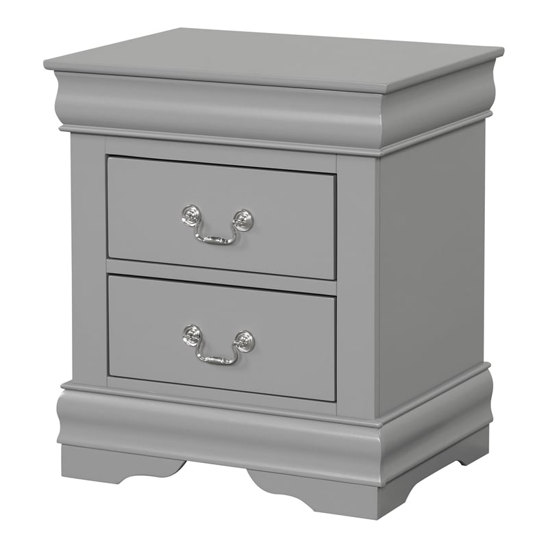 Pemberly Row Wood 3-Piece Nightstand and Dresser Set in Gray