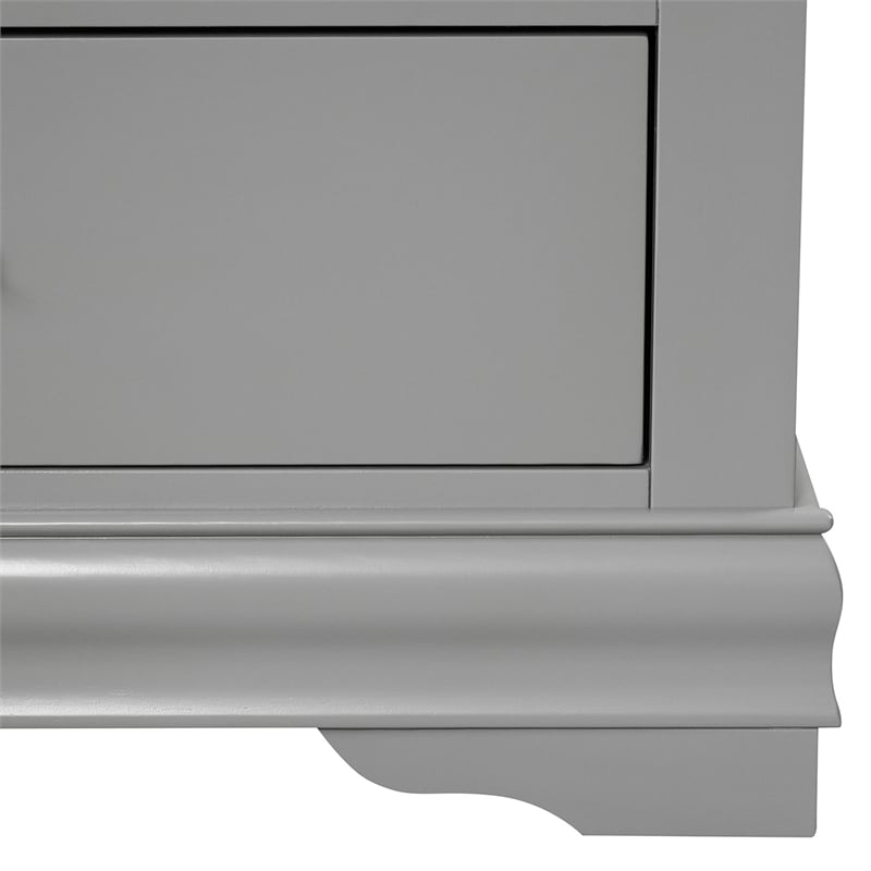 Pemberly Row Wood 3-Piece Nightstand and Dresser Set in Gray