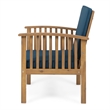 Pemberly Row Acacia Wood Outdoor Club Chair with Rope Accents Set of 2