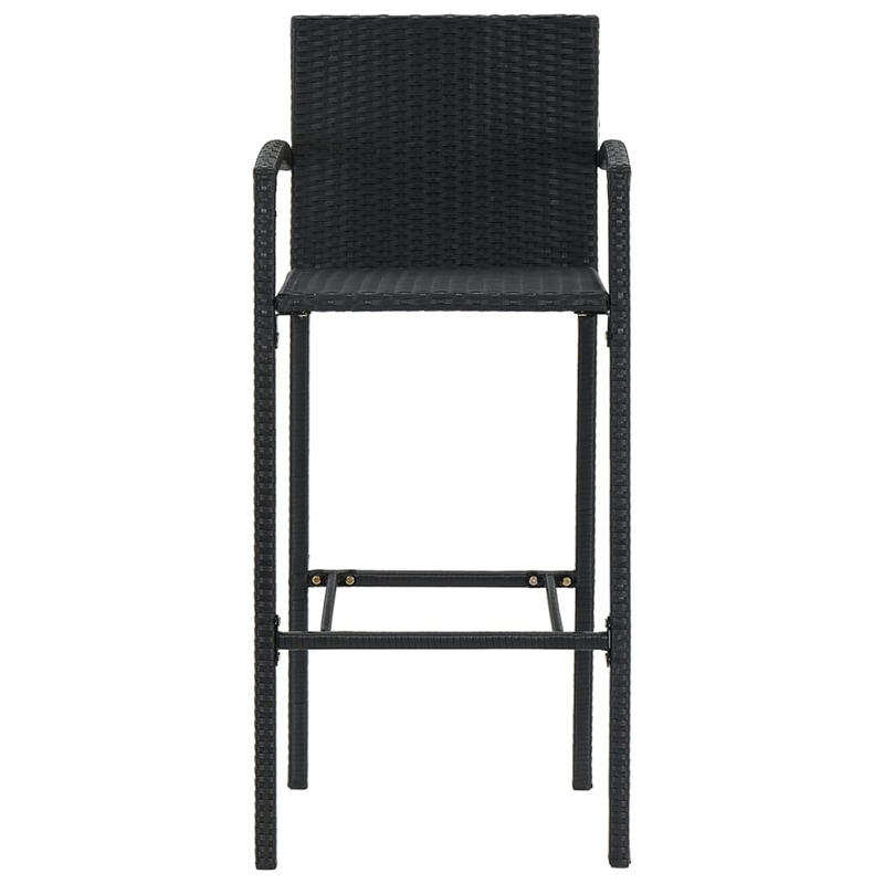 Pemberly Row Premium Solid Acacia Wood Large Bar Set in Black