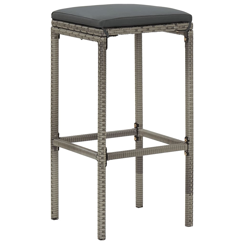 Pemberly Row 5 Piece Solid Acacia Wood Bar Set in Gray/Anthracite