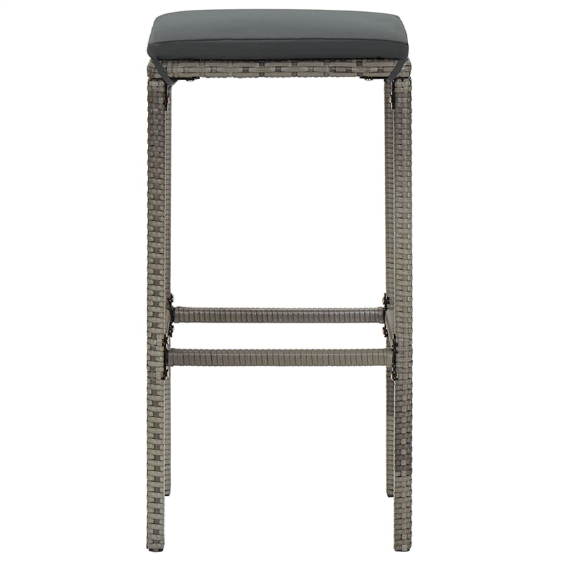 Pemberly Row 5 Piece Solid Acacia Wood Bar Set in Gray/Anthracite
