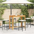 Pemberly Row 5 Piece Solid Acacia Wood Bar Set in Black/White/Cream