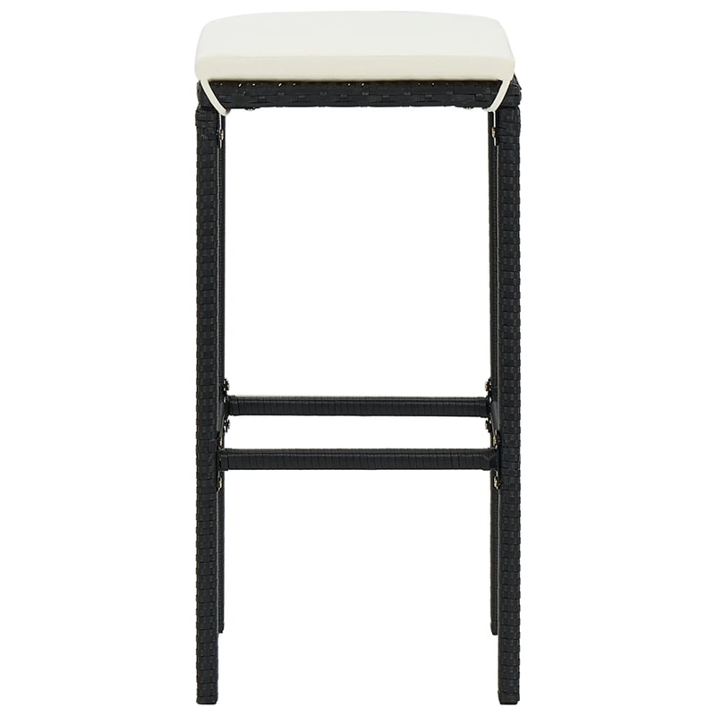 Pemberly Row 5 Piece Solid Acacia Wood Bar Set in Black/White/Cream