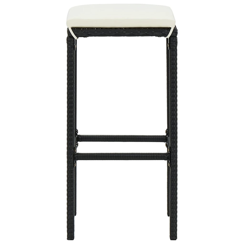 Pemberly Row 7 Piece Solid Acacia Wood Bar Set in Black/White/Cream