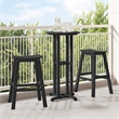 Pemberly Row 3 Piece Garden Outdoor Patio Bar Set with Storage in Black