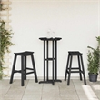 Pemberly Row 3 Piece Garden Outdoor Patio Bar Set with Storage in Black