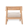 Pemberly Row Acacia Wood Outdoor Club Chair with Seat Cushion