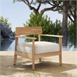 Pemberly Row Acacia Wood Outdoor Club Chair with Seat Cushion