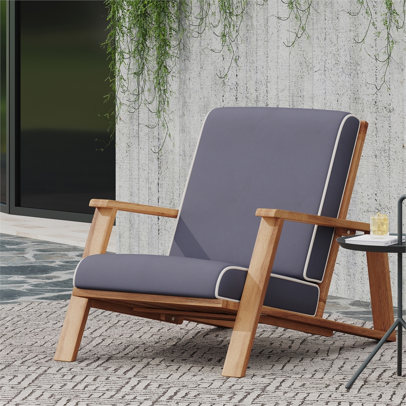 Pemberly Row Upholstered Faux Leather Club Chair with Wood Legs