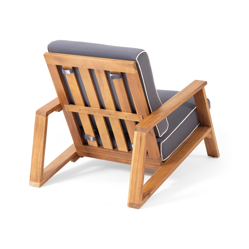 Pemberly Row Upholstered Faux Leather Club Chair with Wood Legs