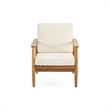 Pemberly Row Outdoor Acacia Wood Club Chairs with Thick Cushions