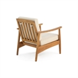 Pemberly Row Outdoor Acacia Wood Club Chairs with Thick Cushions