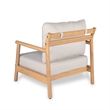 Pemberly Row Acacia Wood Patio Club Chair with Beige Cushions
