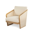 Pemberly Row Acacia Wood Outdoor Club Chair with Mesh and Cushions