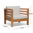Pemberly Row Modern Wood Rope Outdoor Club Chair with Cushions