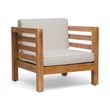 Pemberly Row Modern Wood Rope Outdoor Club Chair with Cushions