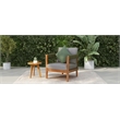 Pemberly Row Acacia Outdoor Club Chair with Rope Accent with Rope Accents