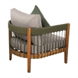 Pemberly Row Acacia Outdoor Club Chair with Rope Accent with Rope Accents