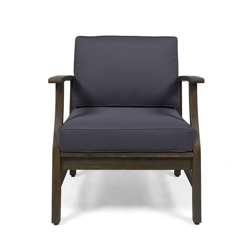 Pemberly Row Modern Dark Grey Club Chair for Living Room and Office