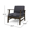 Pemberly Row Modern Dark Grey Club Chair for Living Room and Office
